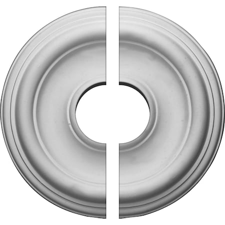 Ekena Millwork Traditional Ceiling Medallion, Two Piece (Fits Canopies up to 3 1/2"), 12"OD x 3 1/2"ID x 1"P CM12TR2-03500